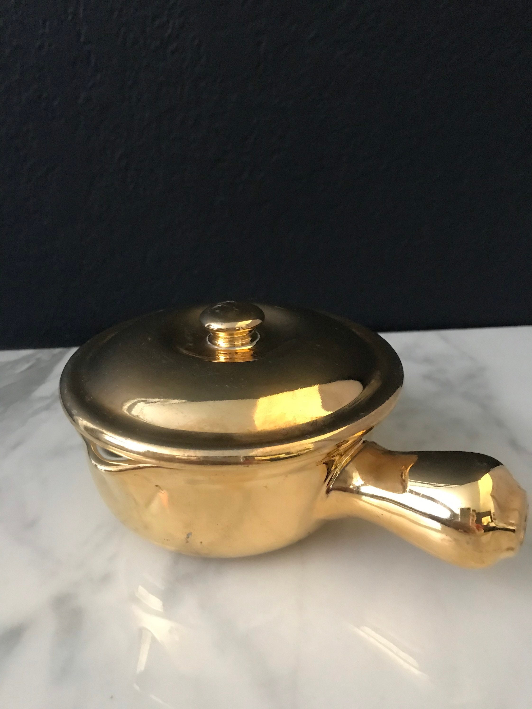 Hall Golden Glo 644 8 Oz Covered Casserole Rare 32 Carat Etsy