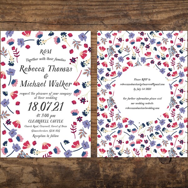 Printable Wedding Invitation - Etsy UK