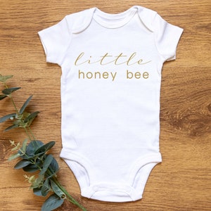 Little Honey Bee Baby Onesie image 1