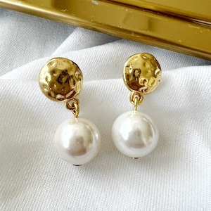 Pearl Earrings, Gold Pearl Earrings, Bridal Earrings, Handmade Jewelry, Bridesmaid Earrings Gifts