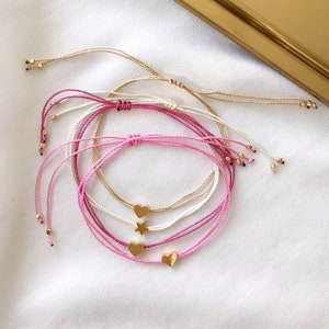 Herz String Armband Gold Herz Perlen Armband Bester Freund Geschenke