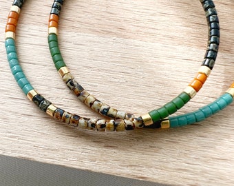 Boho Beaded Hoop Earrings, Seed Bead Hoop Earrings, Large Seed Bead Hoops, Colorful Beaded Hoops, Bright Beaded Hoop Earrings