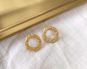 Gold Stud Earrings, Bridesmaids Earrings Gifts, Gold Earrings, Gold Chunky Earrings