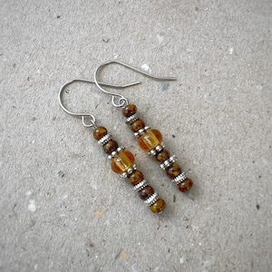 Beaded boho earrings, Silver dangle earrings, Silver Earrings, hippie dangle earrings, bohemian drop earrings, boho earrings