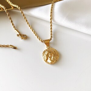 Gold Coin Necklace Ancient Greek Coin Necklace  - Greek Coin Charm Pendant Reproduction - Ancient Roman Coins Layering Necklace