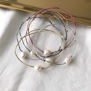 Pearl String Bracelet, Freshwater Pearl String Bracelet Best friend Gifts, Gift For Her, Bridesmaids Gifts