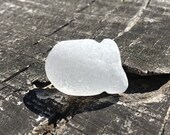 Genuine white smoothed and frosted sea glass piece Jewelry quality Pendant Size quot 0.9 quot jewelry making, art, home decoartion etc. (i5)