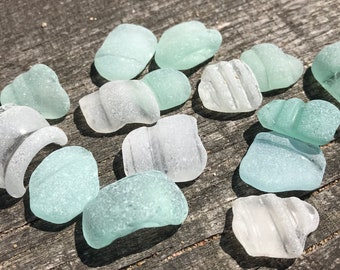 Genuine 15pcs striped sea glass, bottle necks shards, bottle lips Size"0.9-1.5"#art, jewelry supplies,home decoration, collectible (i45)