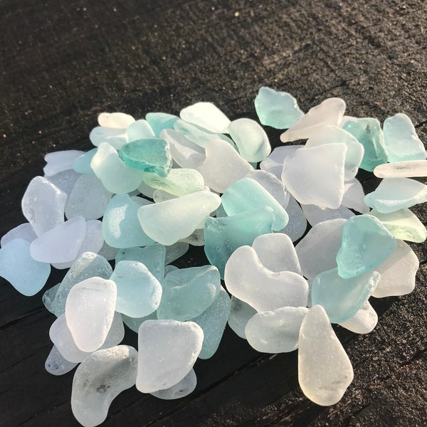 Bulk light colored sea glass pieces  Craft quality Size"1.1-1.9"# wedding decoration, place cards, guests cards, collection (i22)