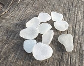 10 pieces of white large and thick sea glass Frosted jewelry quality with some cracks Size quot 0.9-1.2 quot art, jewelry, home decoartion (i13)