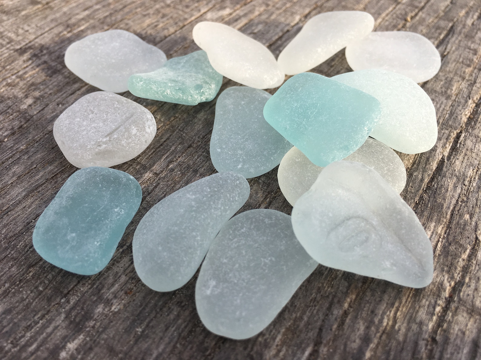 15 Pieces of White Light Blue Light Aqua Blue Sea Glass Etsy