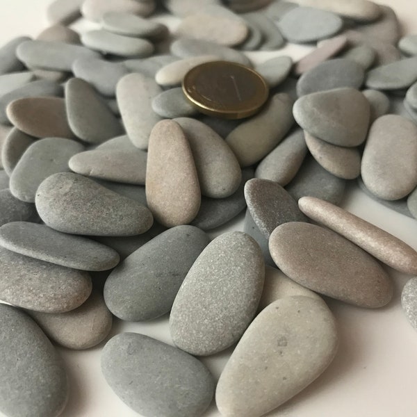 100 tiny Elongated natural beach stones pebbles stones Art supplies Flat beach stones sticks Oblong pebbles (2.2-3.0cm/0.9-1.2)