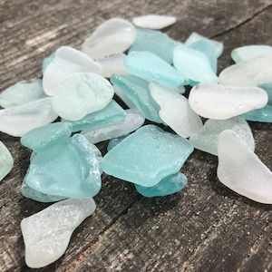 Baltic Sea Glass Pieces: Light Aqua Craft Supplies (0.8-1.1&quot;)
