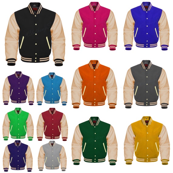 Men's Varsity Letter Jacket premium Genuine Cowhide Etsy