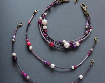 Verwandelbare mehrsträngige Perlenkette: Abnehmbarer Stein-Choker