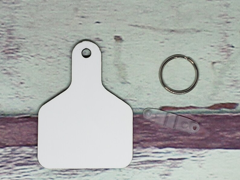 3 Cow Tag Sublimation Blank Key Chain Key Ring Etsy