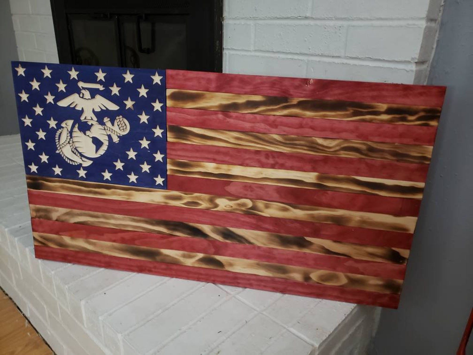 36 American Flag CNC Wooden Flag Marines Etsy