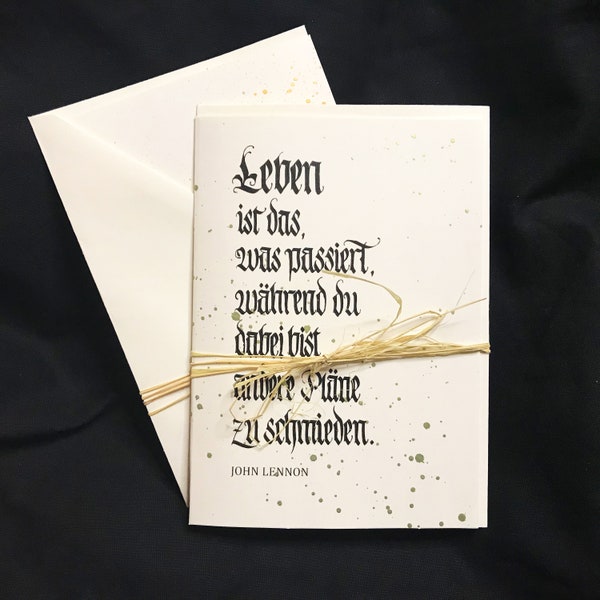 Handgemachte Grußkarte Kalligrafie Spruch