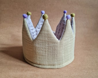 Fabric crown / birthday crown muslin / waffle lpique