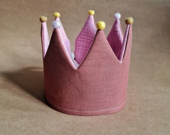 Fabric crown / birthday crown muslin / linen