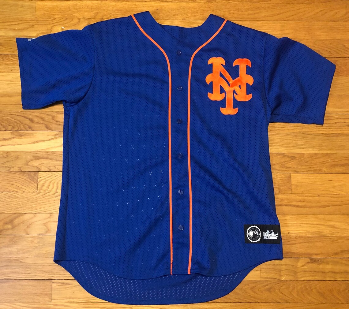 Vintage 90s Majestic MLB New York Mets Jersey Size L Made in Etsy