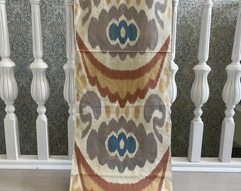 Handvävd brun ikat, siden ikat-tyg, ikat för klädsel, metervara, ikat-heminredning, designtyg, 40 cm
