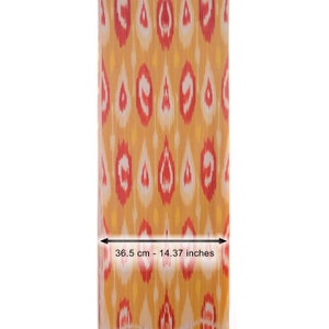 Hand-dyed Yellow Cotton Ikat textile, Soft Ikat Fabric, Ikat for upholstery, Ikat Interior, ikat decor, Uzbek Ikat Fabric, Yellow Fabric