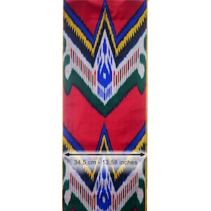 Handvävt uzbekiskt satin ikat-tyg, metervara, satintyg, handfärgat ikat-tyg, designtyg, flerfärgat tyg, atlastyg bild 1