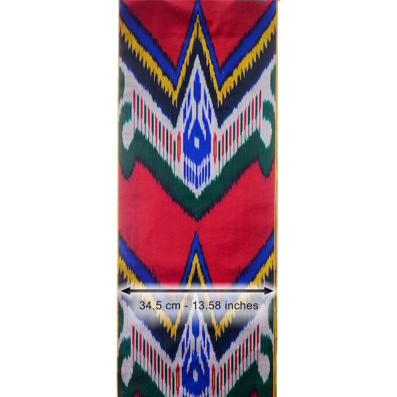 Handvävt uzbekiskt satin ikat-tyg, metervara, satintyg, handfärgat ikat-tyg, designtyg, flerfärgat tyg, atlastyg bild 1