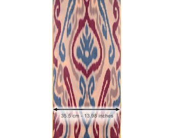 Hand-dyed Multicolor Cotton Ikat textile, Soft Ikat Fabric, Ikat for upholstery, Ikat Interior, ikat decor, Uzbek Ikat Fabric, Blue Fabric