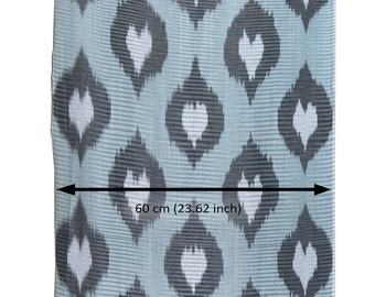 Handmade Maya blue cotton ikat fabric by the yard, upholstery, handwoven fabric, handloom, clothing ikat fabric, sewing fabric, quilting