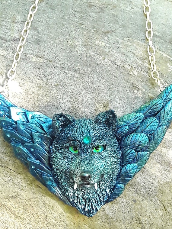 Wolf necklace Wolf Jewelry Animal Jewelry Carved Wolf Head Etsy
