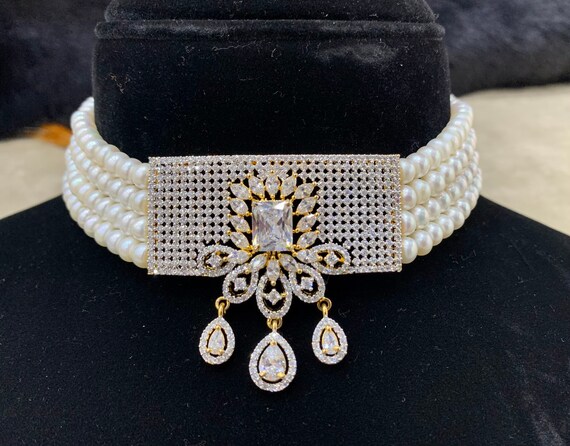 4 strand sale pearl choker necklace
