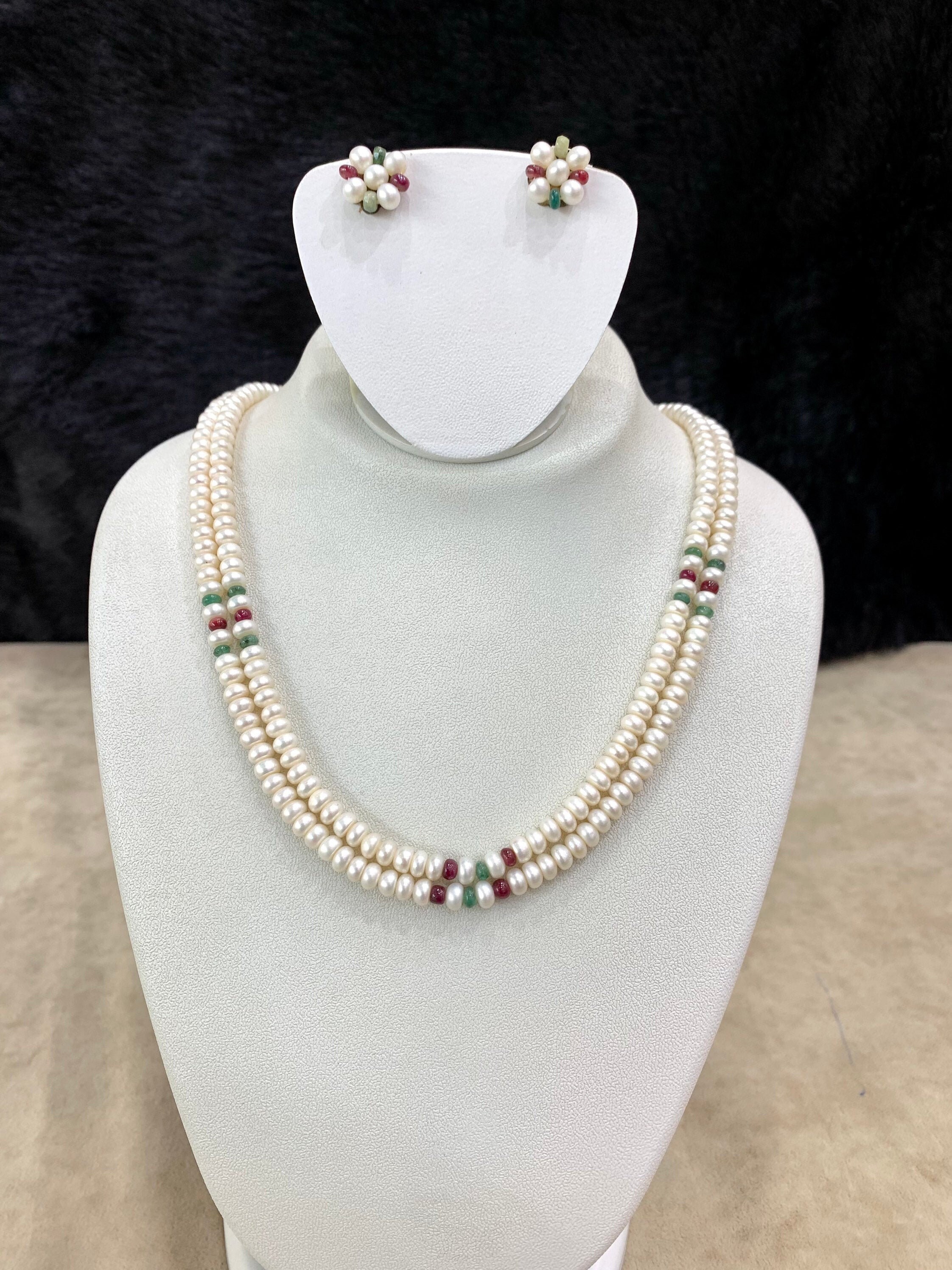 2 Strand Hyderabadi Pearl Set Real 