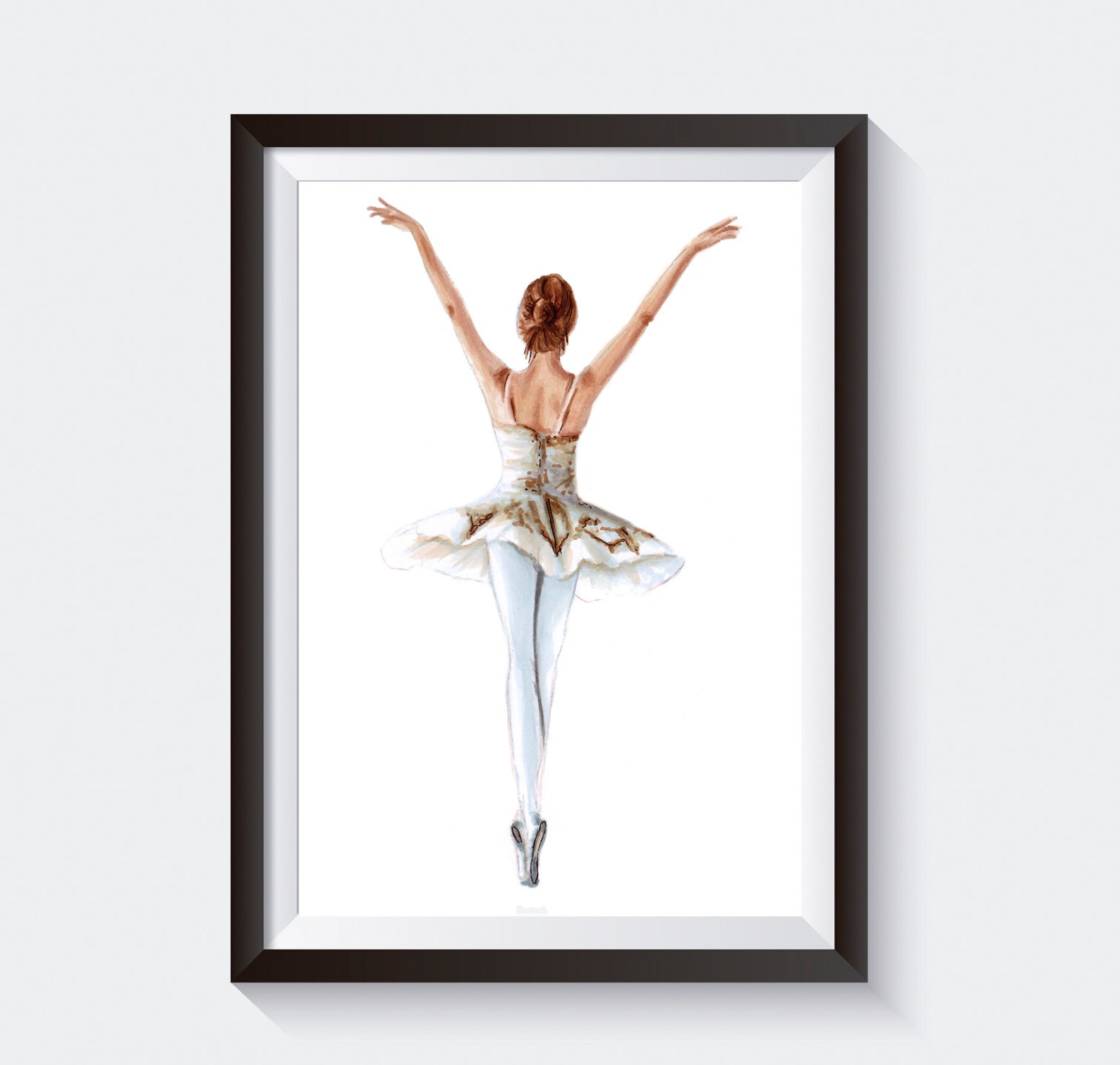 ballet poster, ballerina print, ballet shoes, graphics resource, girls room decor, fashion sketch, digital download, balerina da