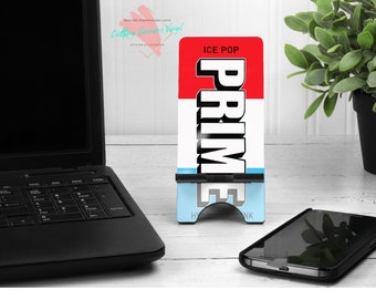 Prime themed phone stand, phone rest, prime, stand, docking station