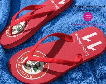 Custom Printed Adults Flip Flops/Any Sports Team/All over print/Personalised