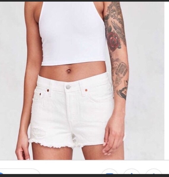 levis 501 white shorts