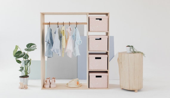 kids wardrobe with shelves