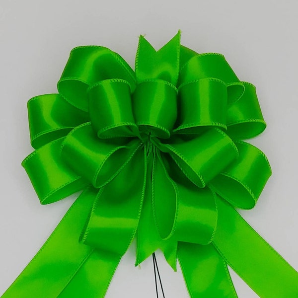 Lime Green Satin Bow, Size Small