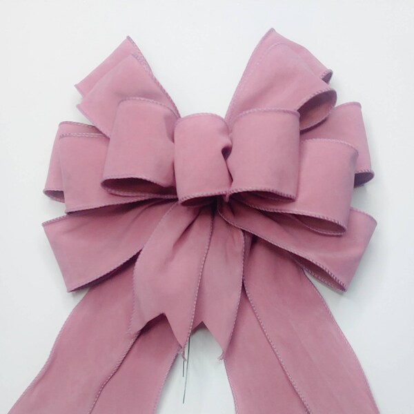 Premium Fine Velour, Mauve Wreath Bow