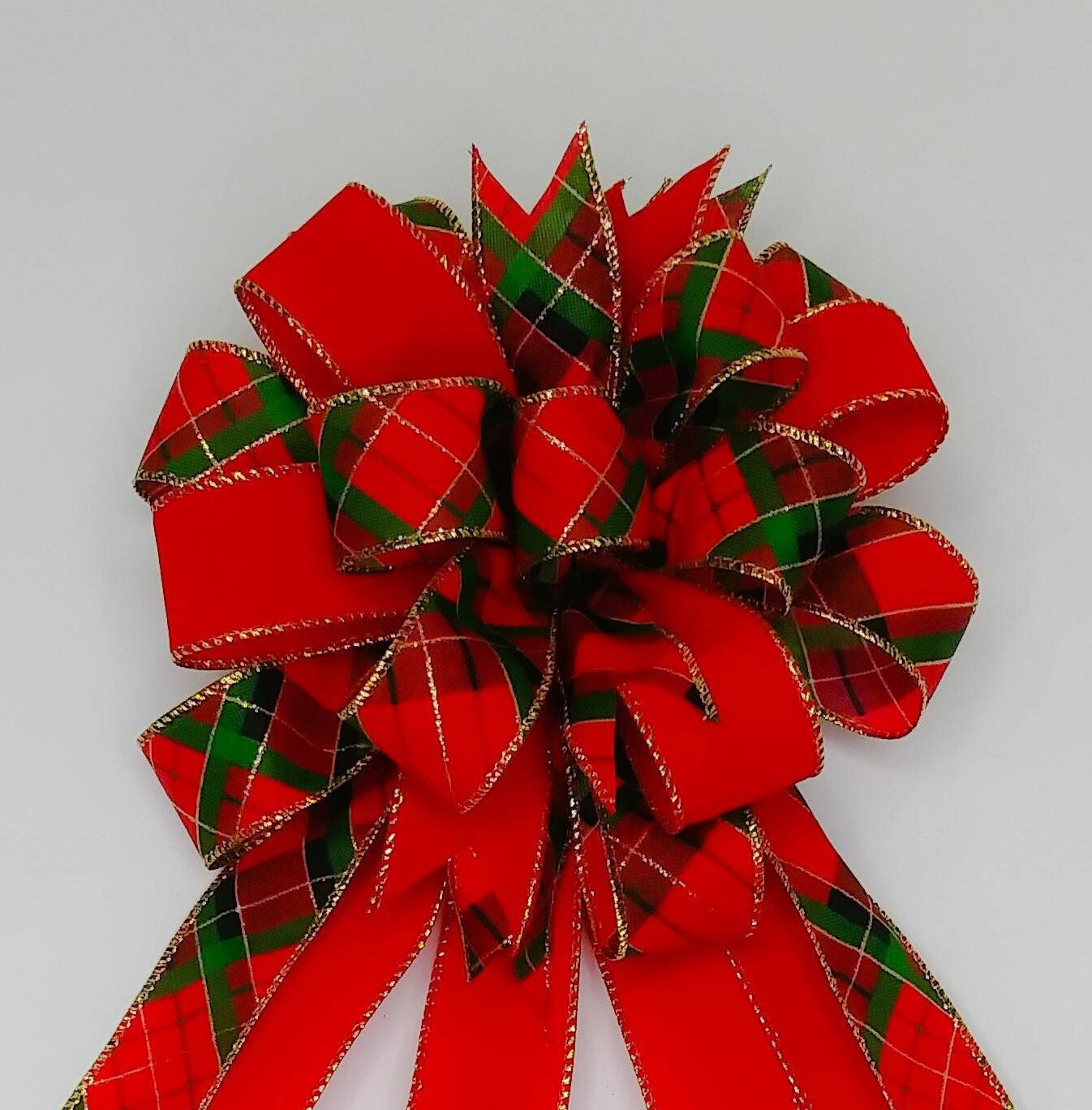 Christmas Bow Wreath Bow Holiday Bow Traditional Red/green Etsy
