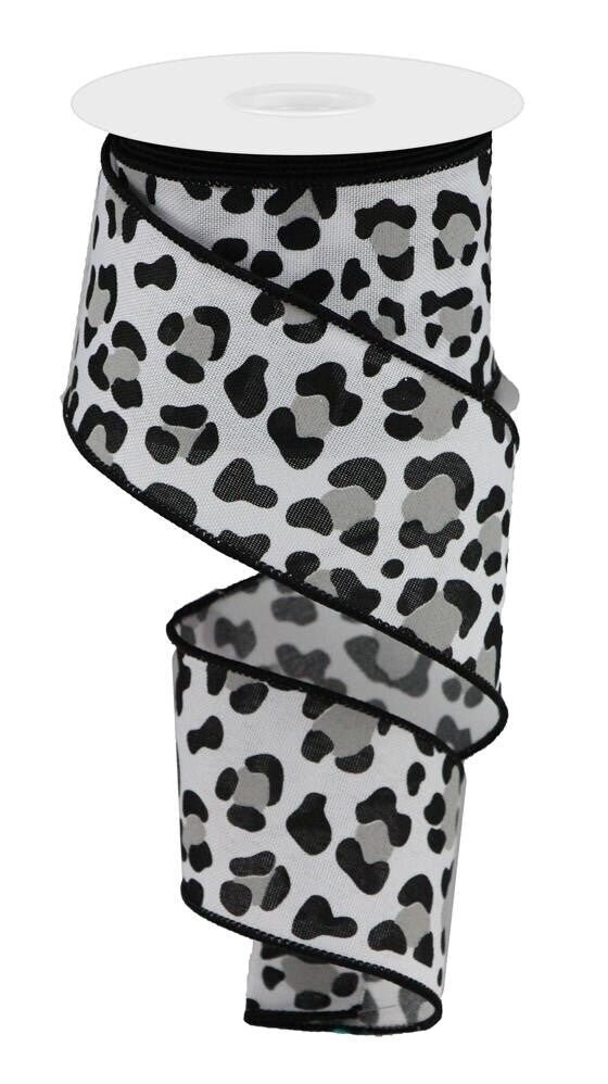 Leopard Animal Print Ribbon, Black/white/grey, Royal Burlap, Wired ...