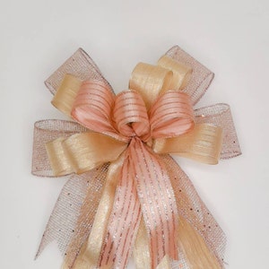 Pink and Gold Bow, Luxury Bow, Feminine Bow, Bow for Wreaths