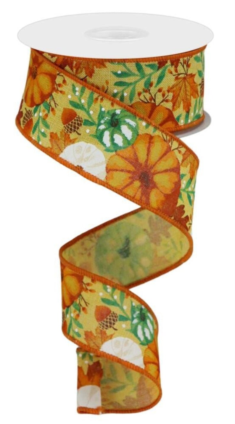 Pumpkin/foliage Ribbon, Autumn/halloween, Mustard/orange/rust, Royal ...