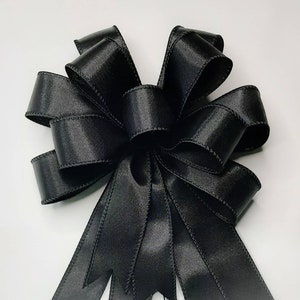 Black Satin Bow, Size Small