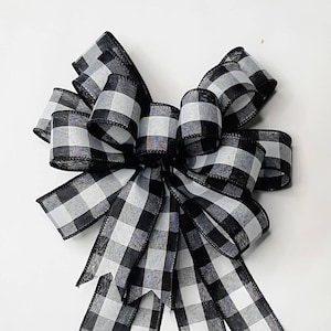 Buffalo Check Black/White Bow