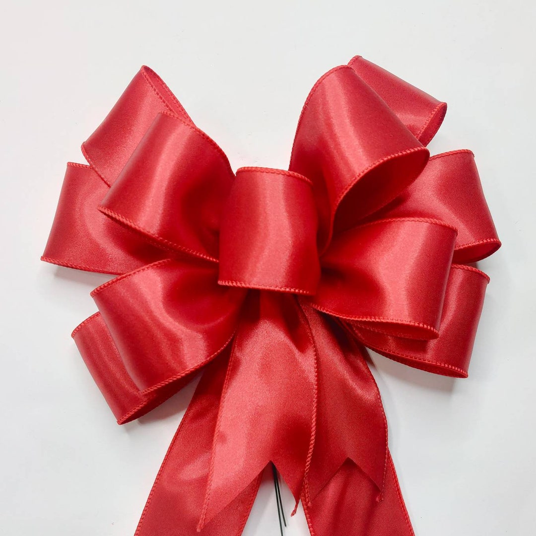 Red Color Bow Red Satin Bow - Etsy