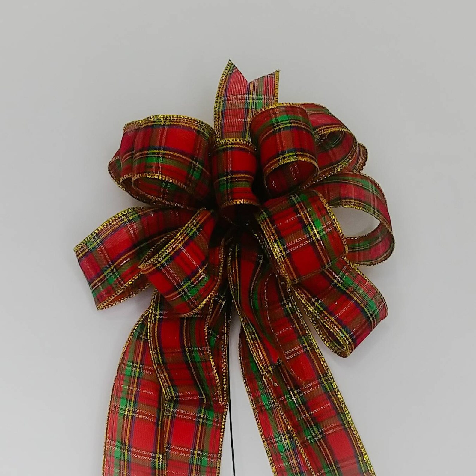 Christmas Bow Wreath Bow Red and Plaid 4 Options Etsy