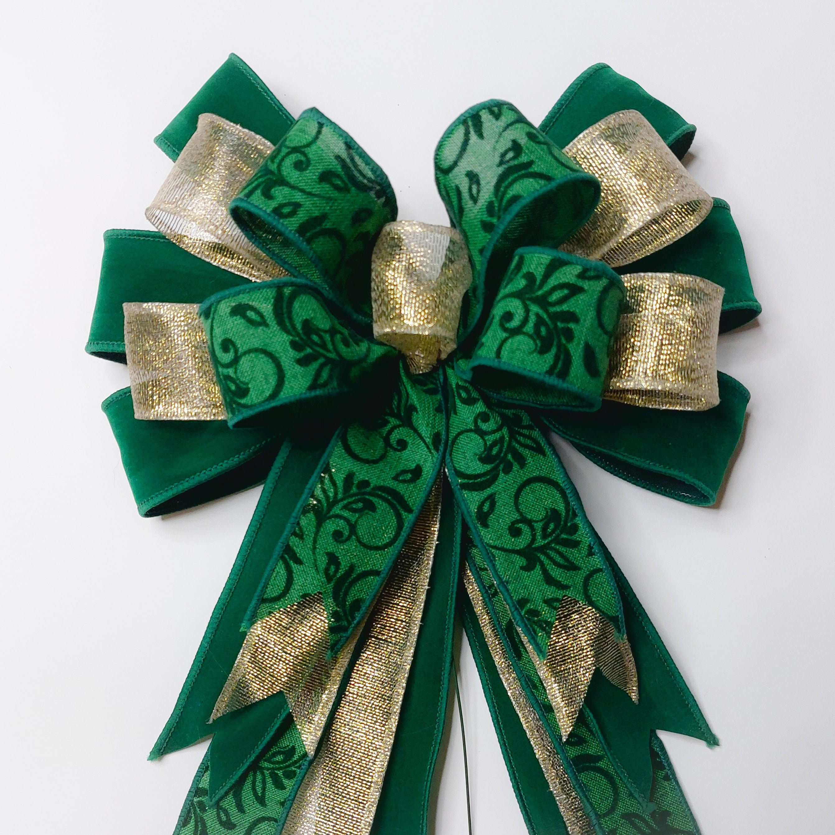 Emerald Green Metallic Wreath Bow - Package Perfect Bows